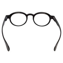Calabria R217A Designer Oval Vintage Reading Glasses in Gloss Black +1.50 46mm