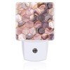 sndheke Pink Golden Ink Hexagon Night Light, Abstract Fluid Marble