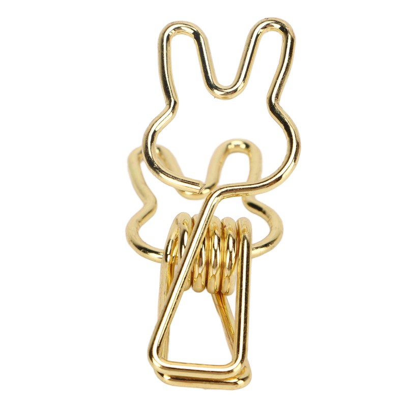 100pcs Binder Clips Cute Cartoon Rabbit Shape Metal Hollowed Long