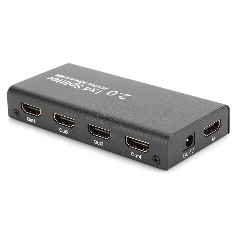 1x4 HDMI 2.0 Splitter 1 in 4 out Video Distributor