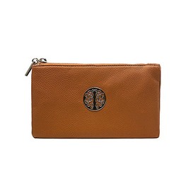 Women's Long & Son Small Clutch, Wristlet, Shoulder ,Cross-Body Bags (Brown)