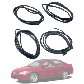 AceRide Weather Strip Seal Rubber Compatible with Honda Accord 2003-2007, Replaces #72325-SDA-A01, 72365-SDA-A01, 72865-SDA-A01, 72825-SDA-A01, Front Rear Left & Right Door Exterior Window Trim