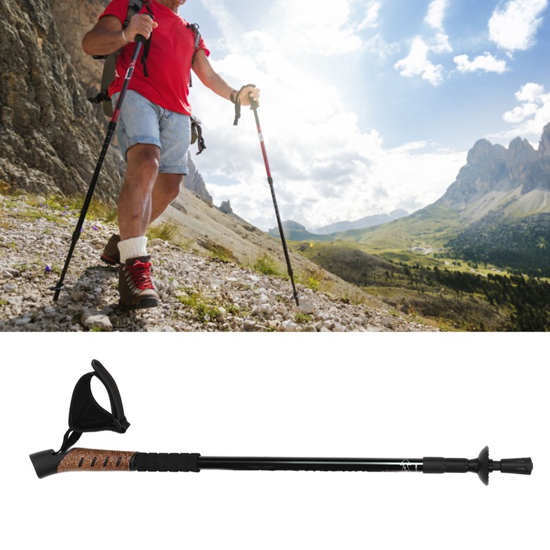 Outdoor Hiking Cane 3 Section Telescopic Walking Cane Adjustable Height
