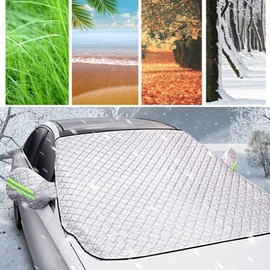 Car Windshield Cover, Windscreen Cover 6-Layer Protection with 10 Magnets, Protection for Snow, Ice, Frost, UV, Dust,for Cars, SUVs, Vans 190x125cm