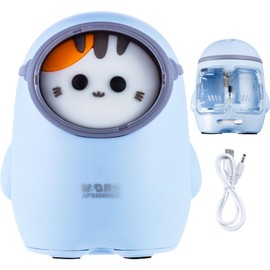 M&G Electric Pencil Sharpener, Portable Pencil Sharpener Cute Cat Design Battery/USB Dual Power Operated Sharpener for Pencils Kids Students Home Classroom School Office
