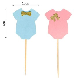 Confetti! - 20Pcs Cupcake Toppers Baby Shower Party Decorations Its a Boy Girl Babyshower DIY Kids Birthday Supplies Baptism Gender Reveal