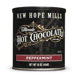 Ultimate Hot Chocolate, By NEW HOPE MILLS, NON-GMO, 16oz, Vegan (Peppermint)