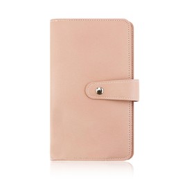 GAUENEEN Credit Card Holder, Leather Business Card Organizer with 96 Card Slots, Professional Card Book Case for Cards and Important Documents to Prevent Loss or Damage (Pink)