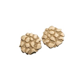 Cookie Nugget Stud Earrings Irregular Geometric 14k Gold Plated Hip-Hop Earrings For Men Women-Gold