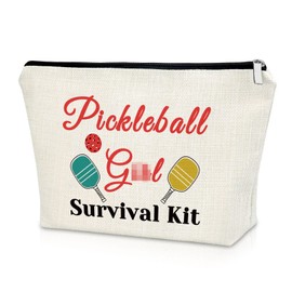 Sazuwu Pickleball Gifts for Girls Makeup Bag Cosmetic Organizers Travel Pouch Pickleball Themed Training Gift for Graduation Birthday Christmas