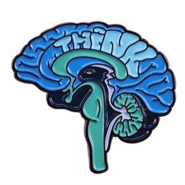 Anatomical Brain Brooch Nostalgic Blue Enamel Brooch Collar Pin Fun Cartoon Organ Enamel Pins Creative Gifts Birthday Gifts Daily Party Accessories