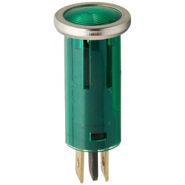 WirthCo 20542 12 Volt Indicator Light-1/2" Round-W/Chrome Bezel Green Retail Pkg