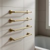 Wall Mount Brass Bathroom Towel Rack Set 6 Piece Modern