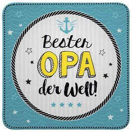 Sheepworld - 45808 – Coaster 3D, Best Grandpa in the World, A8, Cork, 9.5 cm x 9.5 cm