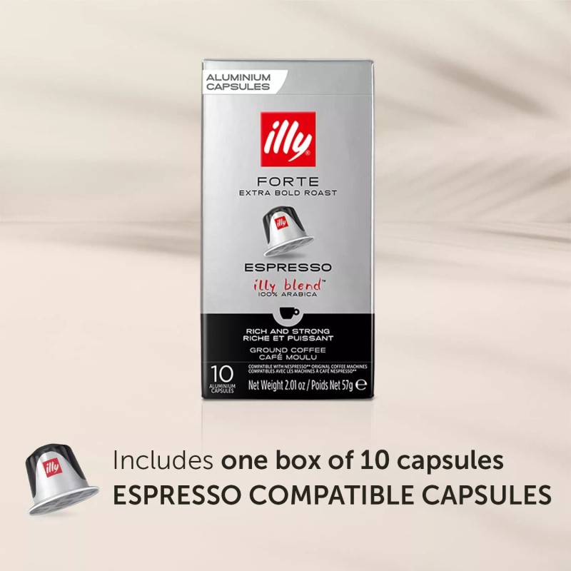 Illy Forte Extra Dark Roast Coffee 10 Count Illy Nespresso