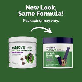 YuMOVE Hip & Joint Supplement for Dogs - Glucosamine, Green Lipped Mussel, Hyaluronic Acid & Omega 3 Supports Mobility, Flexibility & Joint Comfort - 60 Chews (Small/Medium Dogs)