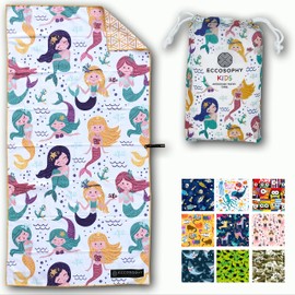 ECCOSOPHY Toallas de playa de microfibra para niños y niñas de 60 x 30 pulgadas - Toallas de piscina de secado rápido - Manta de playa sin arena para viajes - Camping - día festivo - Toallas Playas