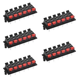 uxcell 2 Row 12 Way Spring Speaker Terminal Clip Push Release Connector Cable Terminals Strip Block WP12-03 5Pcs