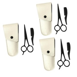 Baluue 9 Pcs Professional Barber Scissors Beard Trimming Shears Set Hair Scissors Precision Grooming Kit for Men