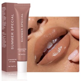 HHLTOH HHLTOH Summer Ultra-Hydrating Lip Butter Balm, Natural Vegan Lip Balm for Instant Moisture, Shine & Hydration,Sheer-Tinted,Soothes & Softens Dry Lips,Blsamo labial hidratante #3 lced Coffee 0.5 Fl Oz