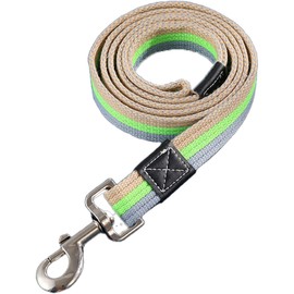 BRAVE WAKA Dog Leash Length 6.6 ft (2 m) Width 0.8 inches (2.0 cm) Colorful Stripe 4 Colors Small Dogs Medium Size Dogs (6.6 x 0.8 inches (2 m) x 2.0 cm (Green)