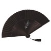 High Quality Silk Fan, Black, Bamboo, Silk (5846: Bellflower)