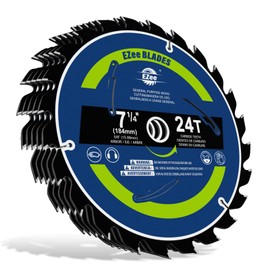 EZee 5-Pack 7-1/4 Inch Circular Saw Blade 24T with 5/8 Inch Arbor,ATBR TCT Carbide-Tipped,0.06 Inch Super Thin Kerf Saw Blade for Various Wood Cutting, Framing,Plywood, MDF, OSB,Max RPM 8300