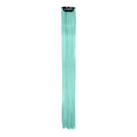 Stasia Street 24-Inch Straight Clip-On Strands Korean Synthetic Breatheable Hair Extensions for Women Natural Looking Instant Style, Volume & Length - TIBETAN TURQUOISE