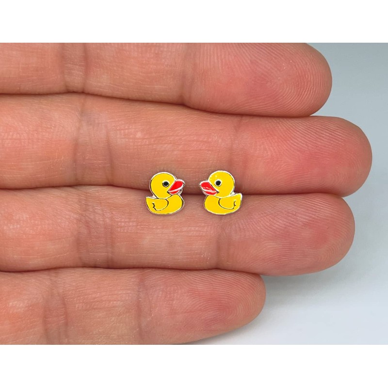 Yellow Duck Earrings - Sterling Silver