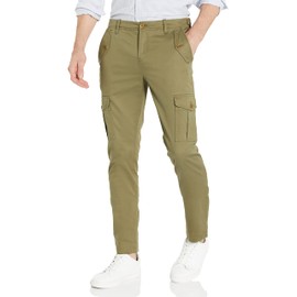 Brooks Brothers Men's Washed Cotton Stretch Cargo Pants, Olive, 34W x 32L