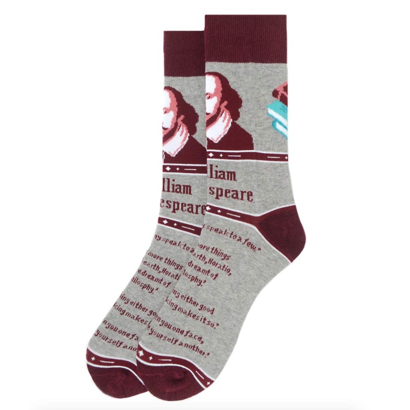 Urban-Peacock Men's Novelty Socks - Multiple Patterns! (Shakespeare, 1 Pair)
