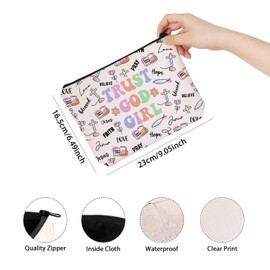 Christian Makeup Bag Follower Gift Trust God Girl Bag Gift Christian Lover Gift Zipper Bag (GOD Girl CA)