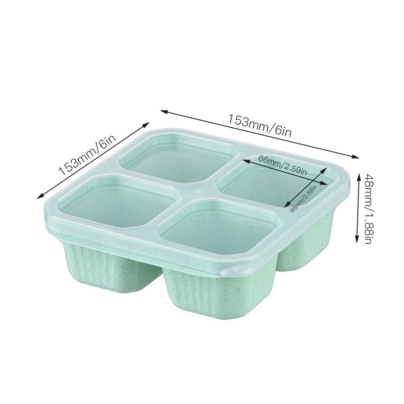 duisoad 4 Stück Brotdose mit Fächern, Snackteller mit Fächern Vesperdose