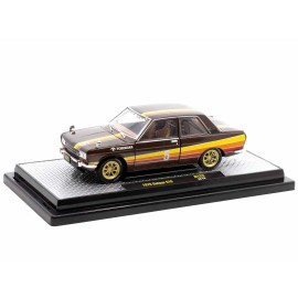 DCD 1970 Datsun 510 #5 Brown Metallic with Stripes Limited Edition 1/24 Diecast Model Car M2 Worldwide Release-4250 Pieces