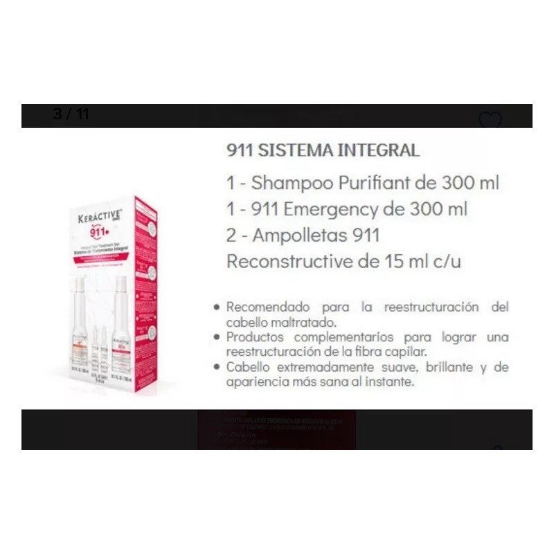 Nutrapel 911 Tratamiento Capilar Integral Set de 3 prod. Shampoo