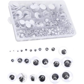 1298Pcs Wiggle Eyes con Autoadhesivo, 4-25mm Googly Wiggle Eyes Pegatinas para Hacer Bricolaje Scrapbooking Doll