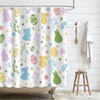 APROPHIC Easter Shower Curtain, Funny Rabbit Shower Curtain Set, Coloured