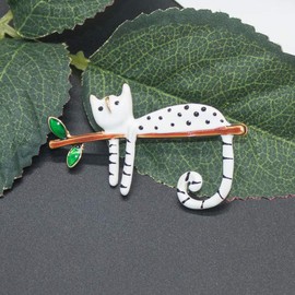 Brooches For Women,la luen Cat Brooches Pin Cute Fashion Animal Pin Brooch Badge Jewelry Gifts for Backpacks Badges Hats Bags (white Cat)