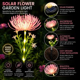 Solar Flower Garden Light for Outdoor Décor – Waterproof Ground Stake Lamp for Lawn, Patio & Pathways