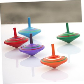 Totority 5 Pack Wooden Spinning Top Toys for Kids Educational Kids Top Toy Set Random Color