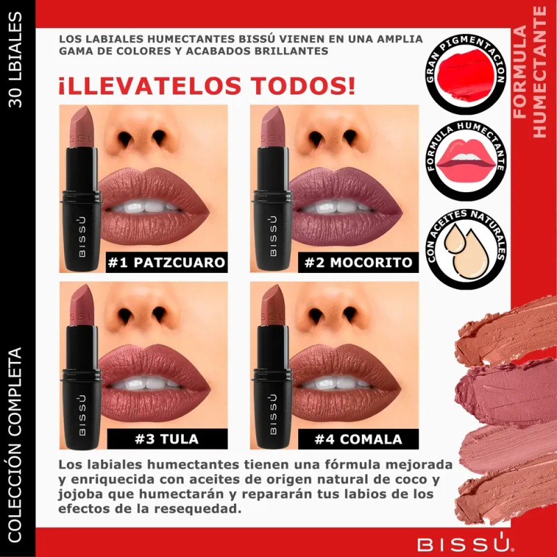 30 Labiales Humectante Bissú Originales Kit Set Pack