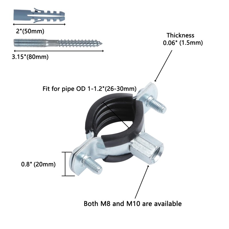 JDHGSHL 6 PCS Split Ring Pipe Hanger, Heavy Duty Adjustable