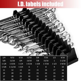 Monliful 48PCS Magnetic Modular Wrench Organizer Wrench Holder - Wrenchs Tool Organizers for Tool Drawer Storage, Wrenchs Rack with Metric SAE Labels, Tool Storage Set Holder Festival for Mechanics