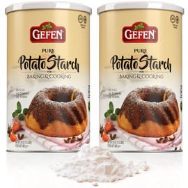 Gefen Pure Gluten Free Potato Starch, 24oz (2 Pack = 3Lbs) For Cooking & Baking | Resealable Container | Excellent Fried Chicken Flour | GF Thickener for Soups, Batters, Sauces, & Gravies | Kosher (including Passover)