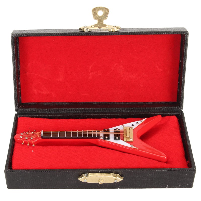 Guitar Brooch Pin Simulation Innovative Hand Crafted Red V Mini