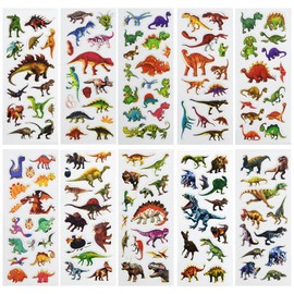 24 Sheets(350+) Dinosaur 3D Puffy Stickers for Toddlers Kids, Bulk Preschool Sticker Sheets for Reward, Craft, Scrapbooking
