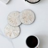 I-lan 6Packs Mother of Pearl Coasters with Holder, Shiny Cream