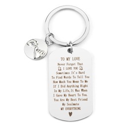 Hoosmoon Valentine Day Gifts for Girlfriend Wife Women Couples Keyring To My Love Valentines Him Her Anniversary Wedding Birthday Boyfriend Husband Men Romantic Presents, 10*5*1 cm