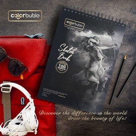 Sketch Book 9”x 12”, Premium Drawing Paper,100 Sheets of Top Spiral Bound Drawing Pad for Adults and Kids, 2 Packs (68LB/100GSM)…