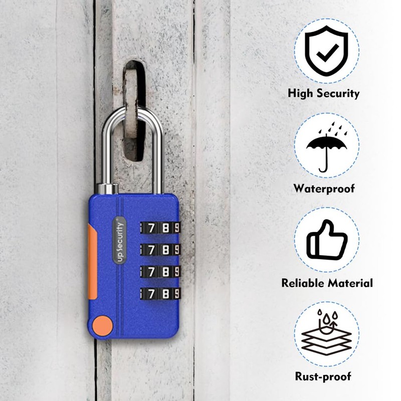 4pcs Locker Padlocks,Stylish Suitcase Locks with Code,Rustproof Luggage Locks for